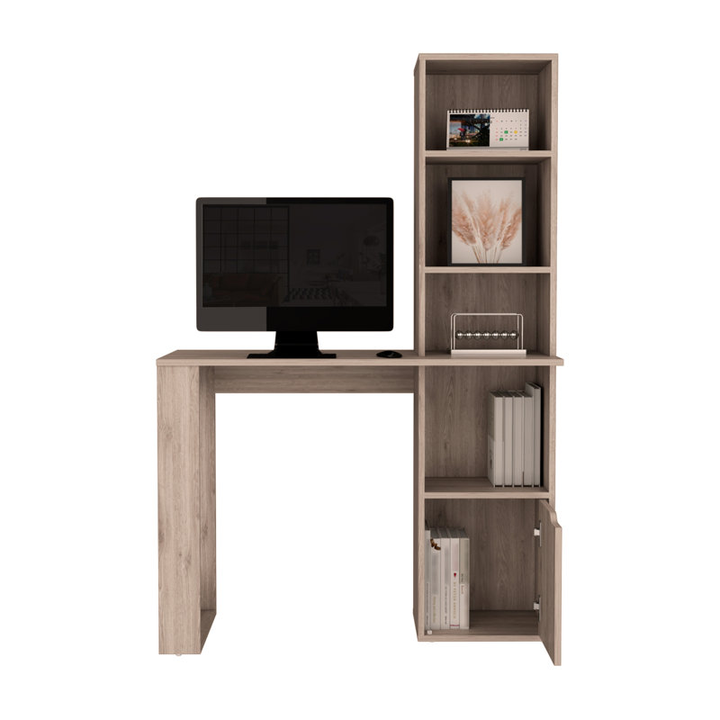 Oiwa Computer Desk with Bookcase and Cabinet