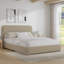 Ensemble de lit plateforme tapissier avec 2 tables de chevet fermières Boucle - Ensemble de chambre à coucher 3 pièces-567096256-567096258