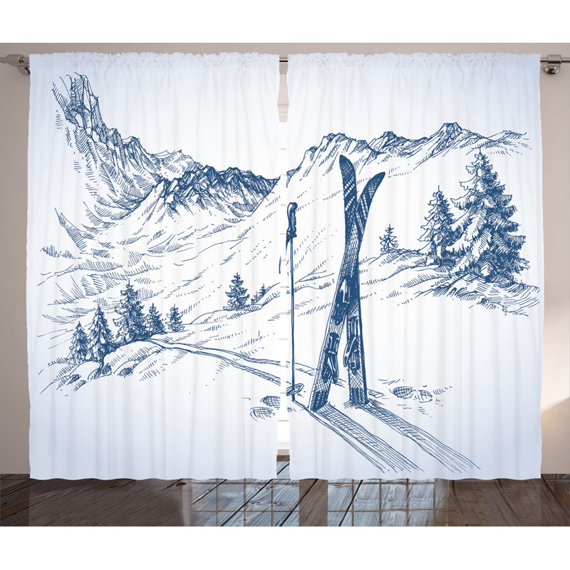Winter Semi-Sheer Rod Pocket Curtain Panels, 54" x 96"