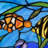14"H Underwater Ocean Scene Stained Glass Window Panel