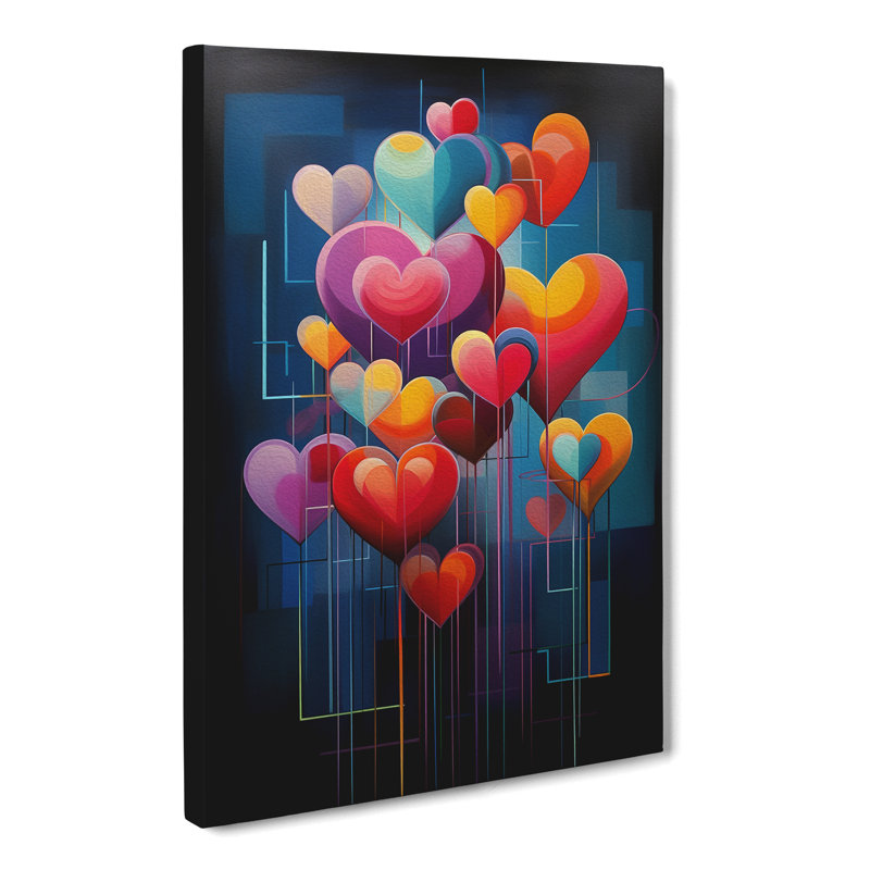 Love Heart Modern - Wrapped Canvas, 50cm H x 35cm W x 3cm D