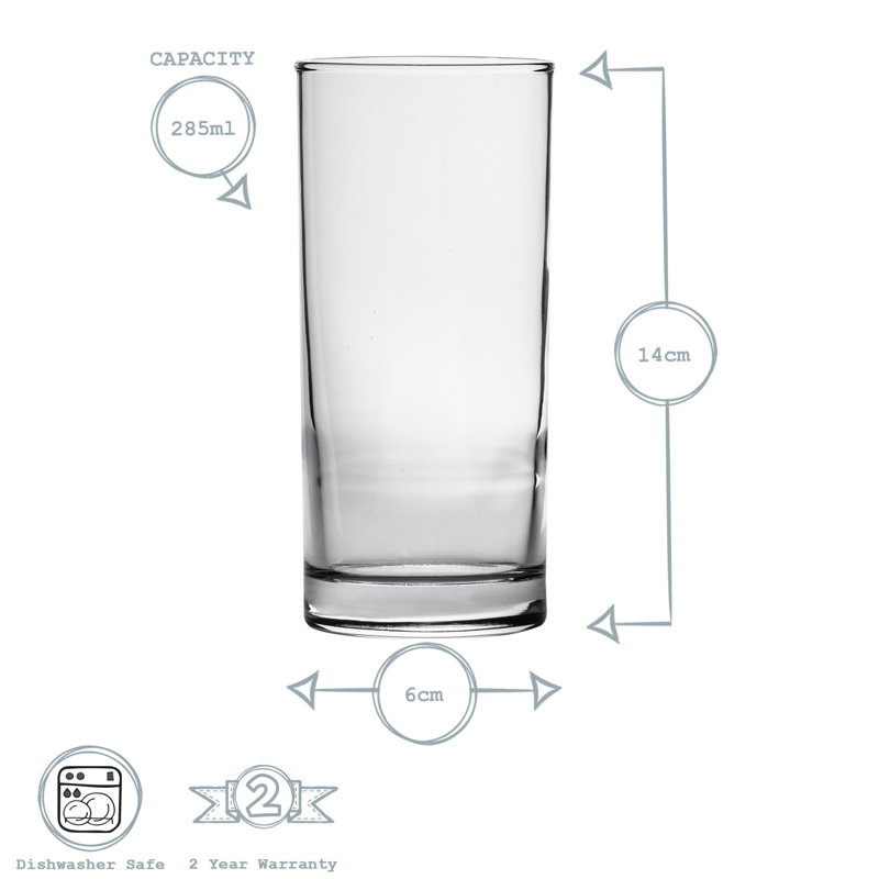 Argon Tableware Classic Highball Glasses - 295ml, 295 ml
