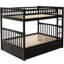 Full Over Bunk Bed, Drawers, , Convertible Concept, Solid Pine Wood, , Bed Structure, Fence - Shaped Guardrails, Easy Assembly Plan Over In And Drawers With To Use Features, Simple Operation