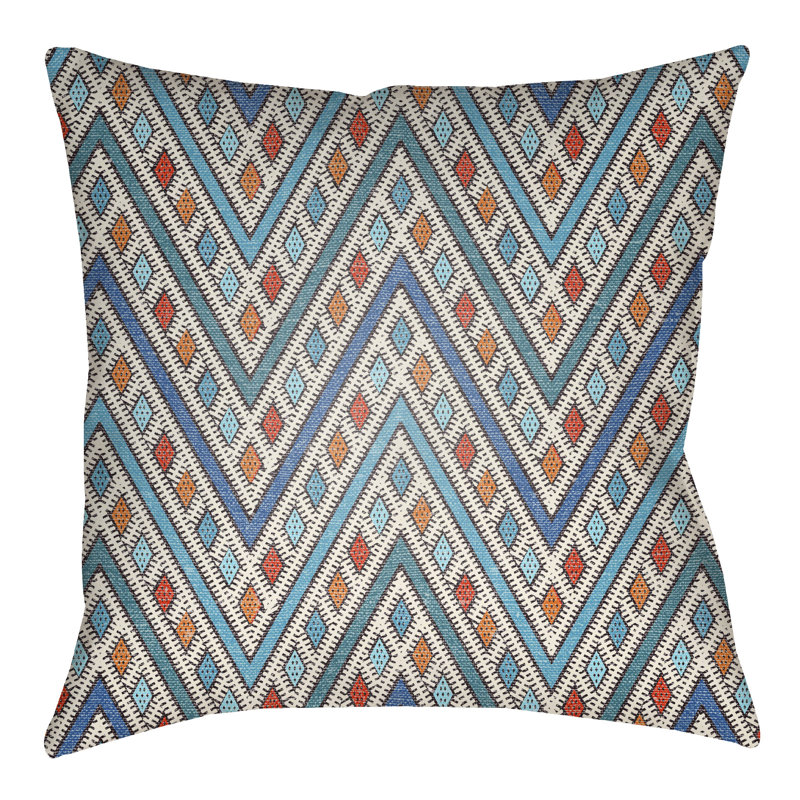 Lolita Leilani Geometric Outdoor Throw Pillow, Royal Blue/Aqua, 26" H x 26" W