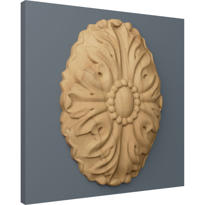 Rosette Ashford, H 2,75 po x l 1,875 po x P 0,5 po, Hévéa