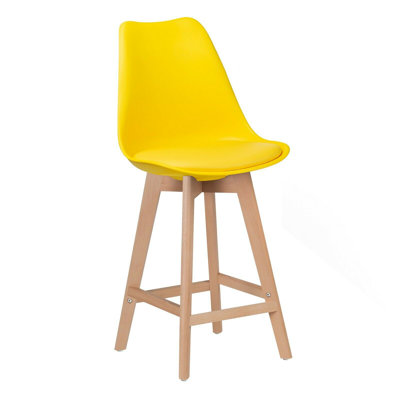 London Upholstered and Faux Leather Bar Stool with Solid Wood Frame