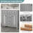 Pelaga 36" Bathroom Vanity With Ceramic Basin, Two Cabinets And Five Drawers, Solid Wood Frame