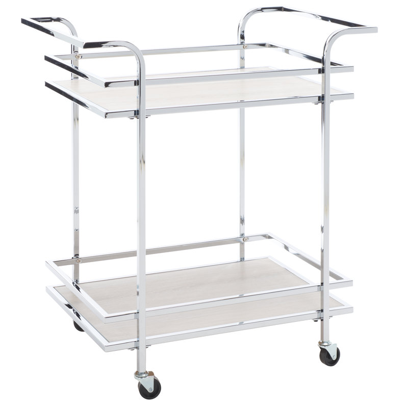 Meesha Metal Bar Cart, Chrome