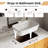 Los Flexi Semi Recessed Vessel Sink, Rectangular Ceramic Drop In Bathroom Sink with Pop-up Drain-108940960-114864878