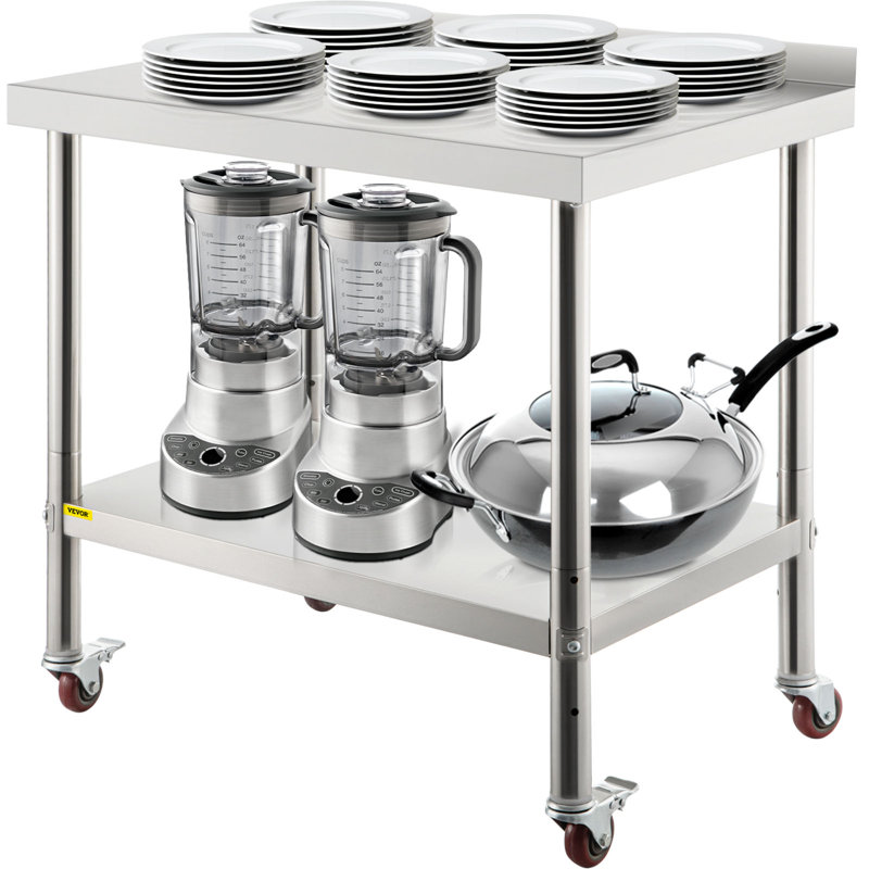 Stainless Steel Top Workbench, 12.7cm H x 76.2cm W x 61cm D
