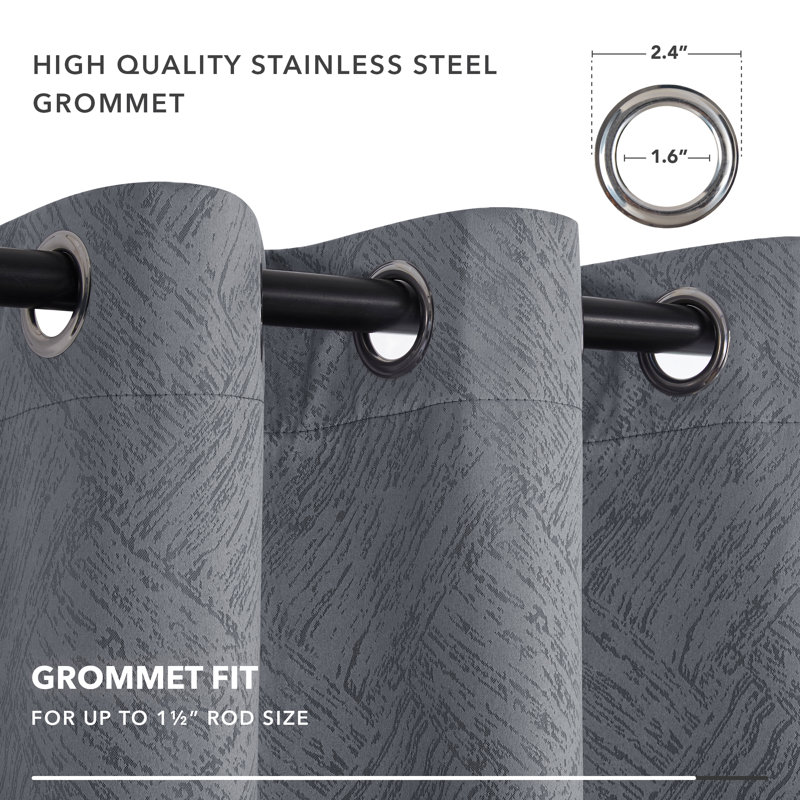 Boast Blackout Curtain Pair, 52'' W x 63'' L, Dark Gray