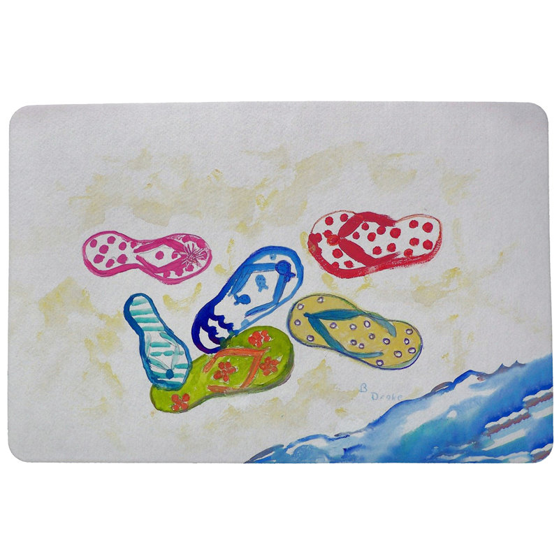Tapis de porte antidérapant Imani, Rectangle 1 pi 6 po x 2 pi 2 po