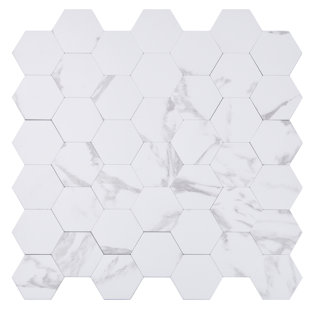 Carreau de mosaïque en métal et adhésifs autocollants 12 po x 12 po Santorini