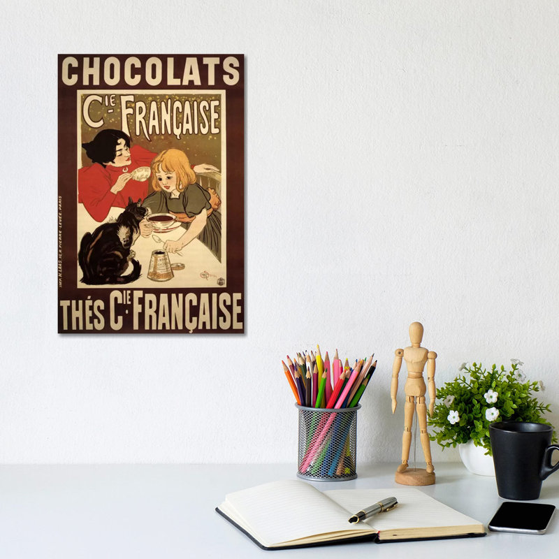 Chocolats Cie Francaise Advertising Vintage Poster by Unknown Artist - Wrapped Canvas Print, 20.32 cm H x 30.48 cm W