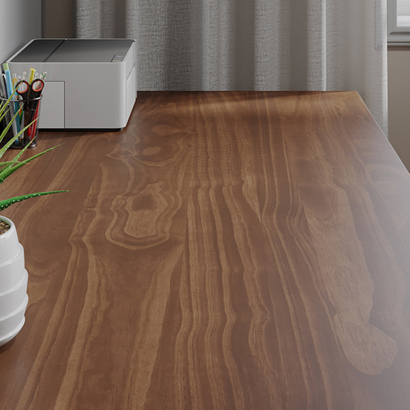 Light walnut Rectangular Solid Wood desk, 29.53" H x 78.74" W x 27.56" D