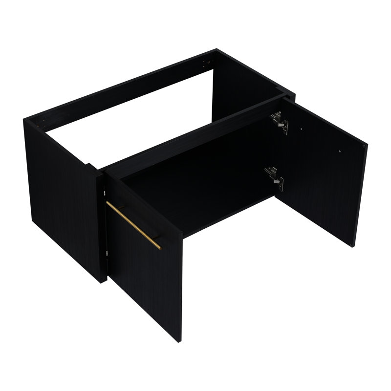 Armoire de salle de bain 36 po, châtaignier noir, attrait moderne avec meuble-lavabo généreux 36 po, capacité suffisante