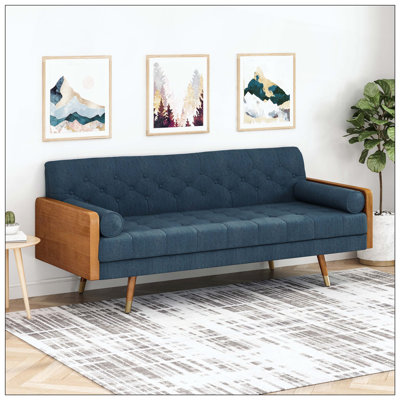 Canapé en tissu capitonné Aidan Mid-Century