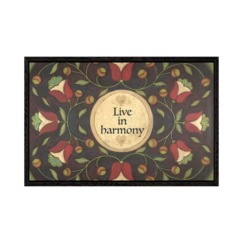 Live In Harmony by Teresa Kogut - Painting on Canvas, 66.04cm H x 101.6cm W x 3.81cm D, Black Floater Framed