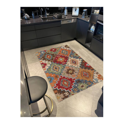 Tapis tissé à motif géométrique Diamond