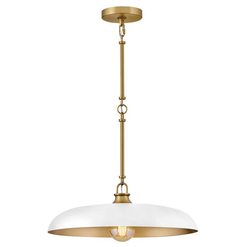 Sadie 1 - Light Steel Chandelier, Chalk White, 6.25" H x 18" W x 18" D