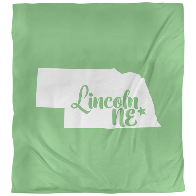 Housse de couette lincoln nebraska, Housse de couette pour grand lit, Vert, Polyester brossé