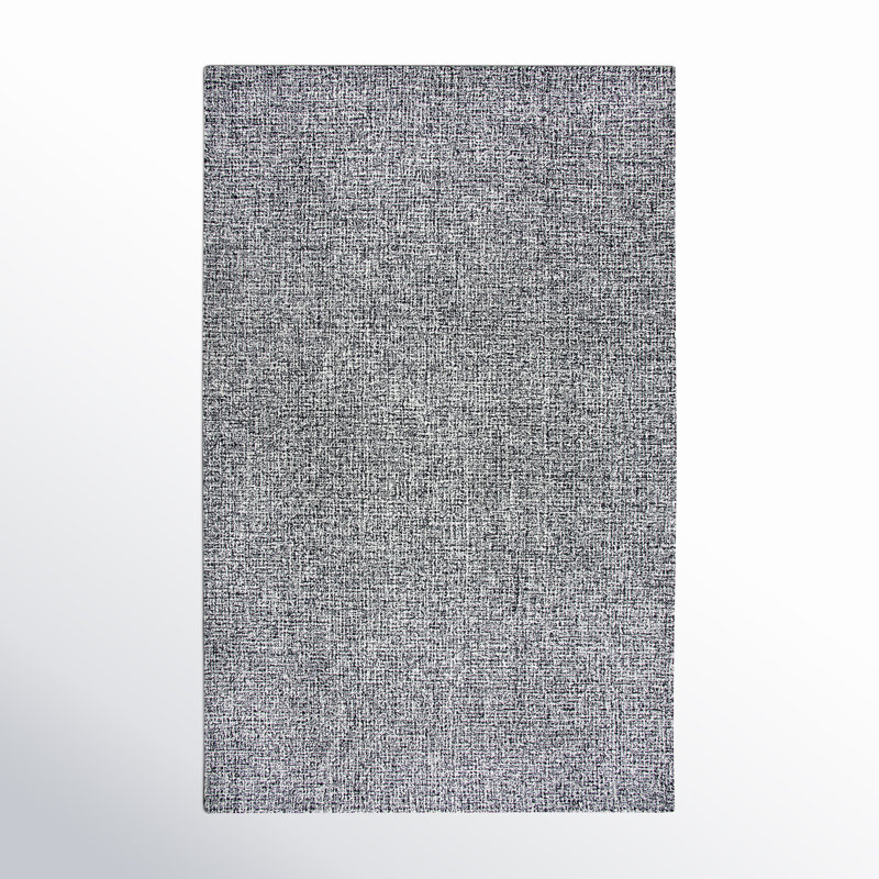 Tapis noir / blanc en laine touffeté à la main Britley, Rectangle 12 pi x 15 pi