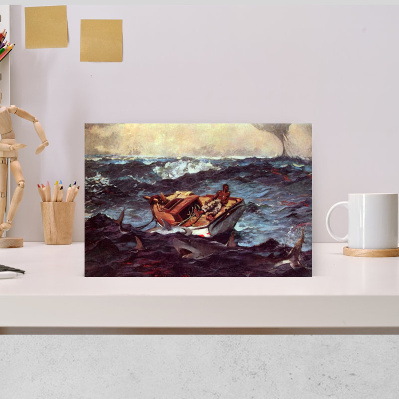 «Gulf Stream», abstrait, requin orchidée, océan côtier, impression d'art mural, H 12 po x l 18 po