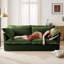 Canapé 2 places avec housse amovible et assise large en chenille, tissu en chenille au design élégant pour les sièges, coussins doux et profonds-1096158617