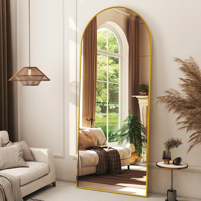 Miroir de plancher 56 po x 21 po, Doré