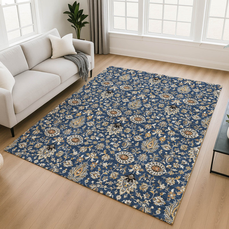 Tapis de qualité supérieure lavable à la machine Mayfield AMF2192 global, Marine, 5' x 7'6"