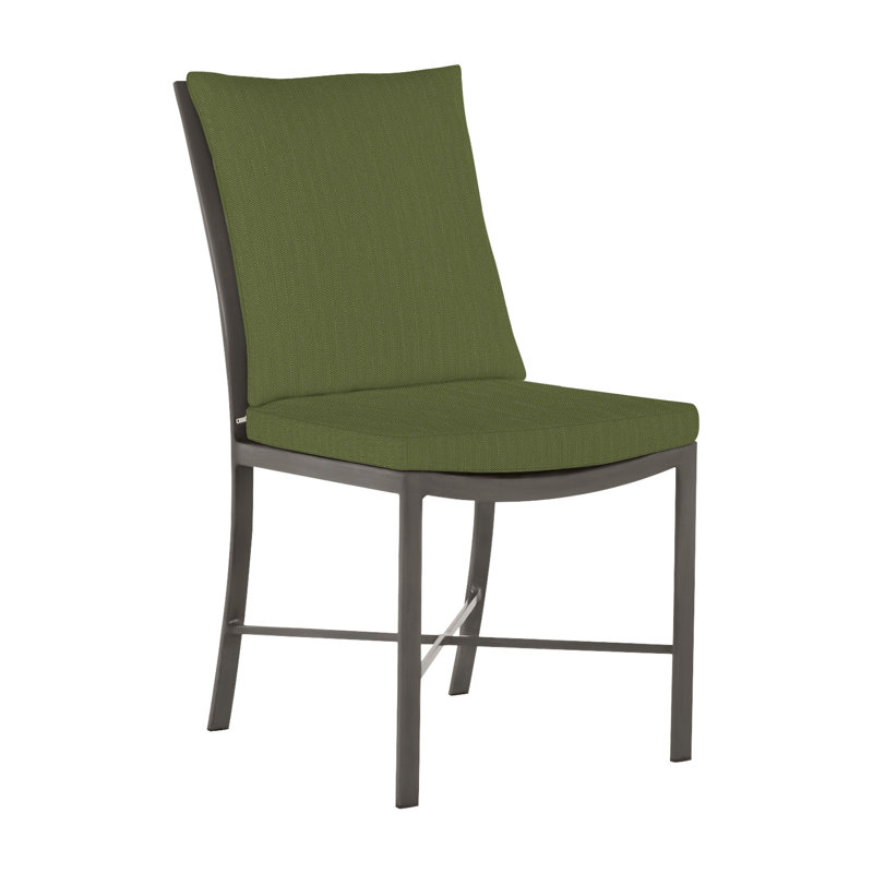 Chaise d'appoint d'extérieur en aluminium forgé Monaco, Pas de soudure, Gris ardoise, Forêt de lin