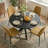 Folmar 39.5" W 5-Piece Round Dining Set with Chenille Chairs-95092225