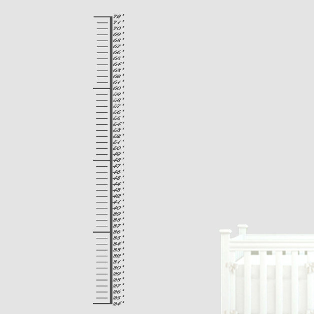Abstract Non-Wall Damaging Growth Chart Decals, Dark Gray