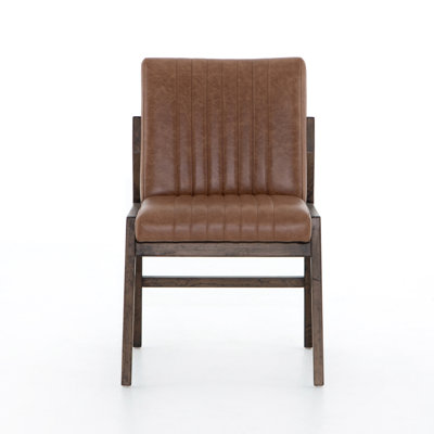 Stavros Leather Upholstered Side Chair by Joss & Main