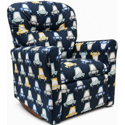 Kids Rocker Recliner Chair in Navy Airplanes