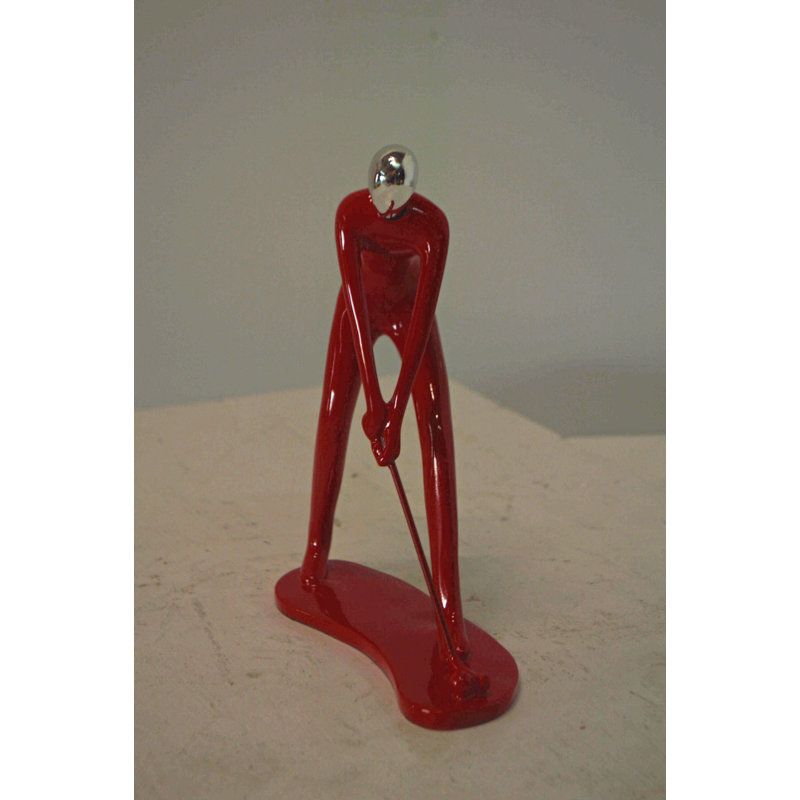 Figurine Altringham Golfeur avec tête argentée - Taille: L 7 po x l 2 po x H 9 po., Rouge