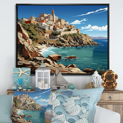Syros Serenityscape I - Port, paysage côtier, art mural