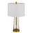 Heber Table Lamps Set of 2 26"H Antique Brass Glass 100W E26 Rippled Glass Shades White