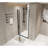 34"x 72" Pivot Shower Door, Matte Black Frame, Half Frame, Tempered Glass