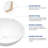 13" L x 13" W Modern Small Round Above Counter White Ceramic Vessel Bathroom Sink