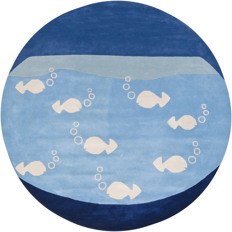 Wool Abstract Indoor Rug, Round 7'9"