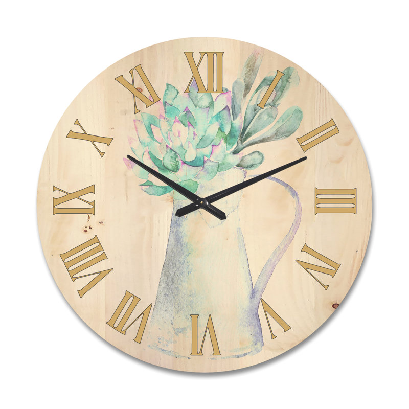 Horloge murale Succulent Home, Très grand