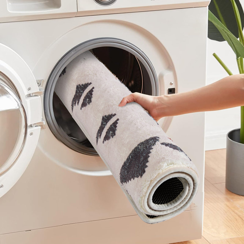 Tapis de salle de bain Jebreel, tapis de bain lavables à envers en caoutchouc, tapis de salle de bain minces