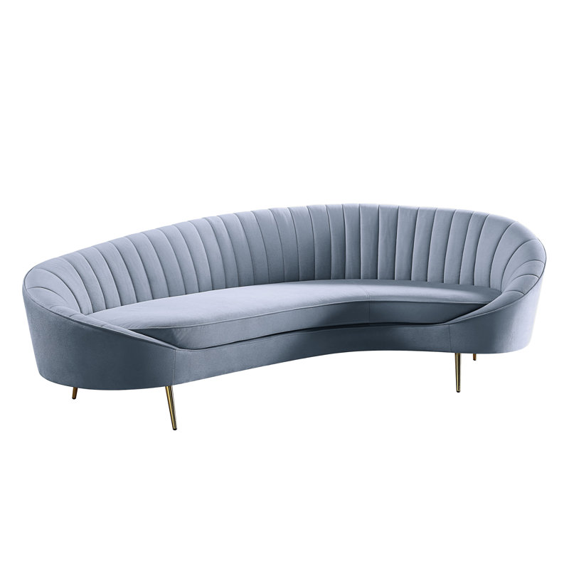 Canapé en velours gris clair, Microfibre / microsuède gris clair