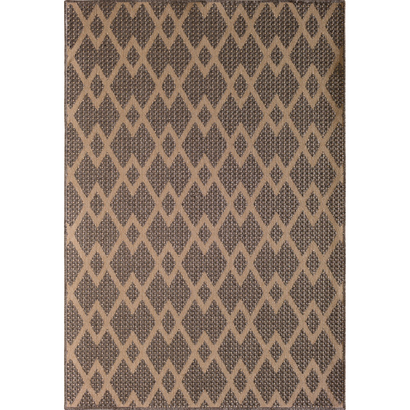Tapis brun tissé à la machine Sarinah, Rectangle 2 pi 3 po x 4 pi