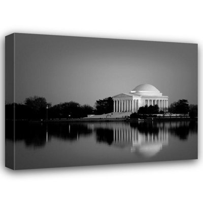 Highmith, Carol Canvas Art: Jefferson Memorial, Washington, D.C. Number 2, Black and White Variant
