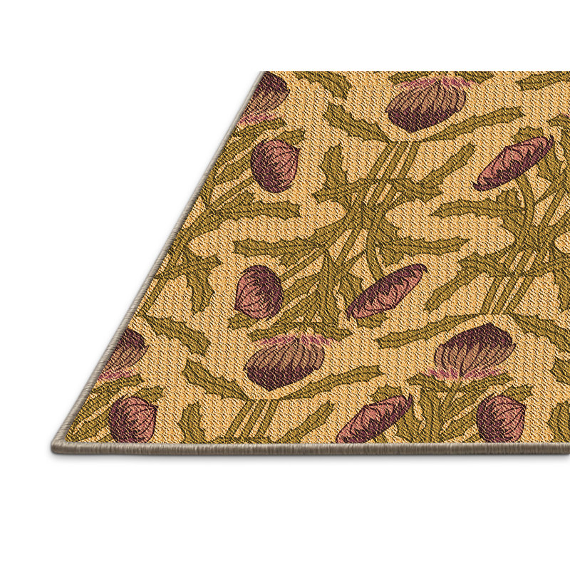 Performance Wool Floral Indoor Rug, Rectangle 5' x 7'