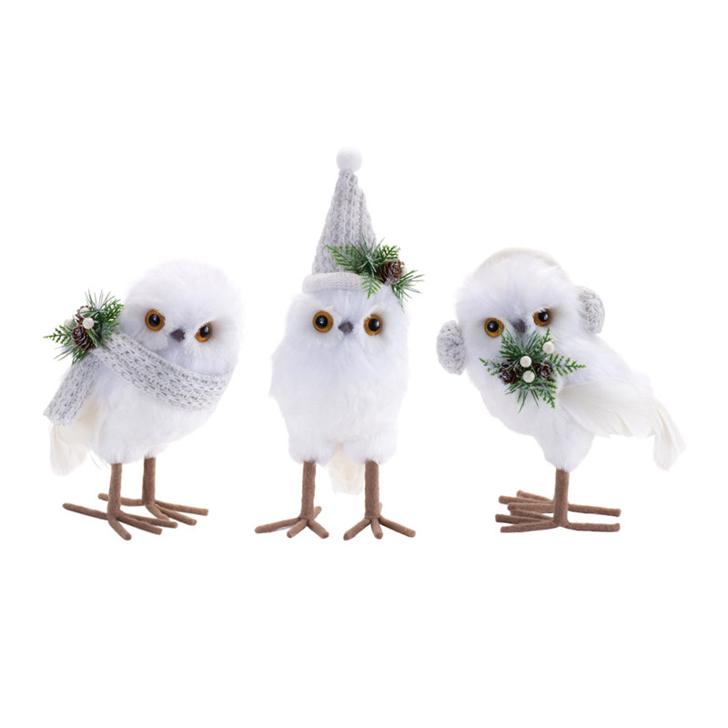 Figurines hibou d'hiver