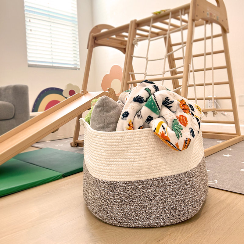 Très grand panier en tissu, Brun