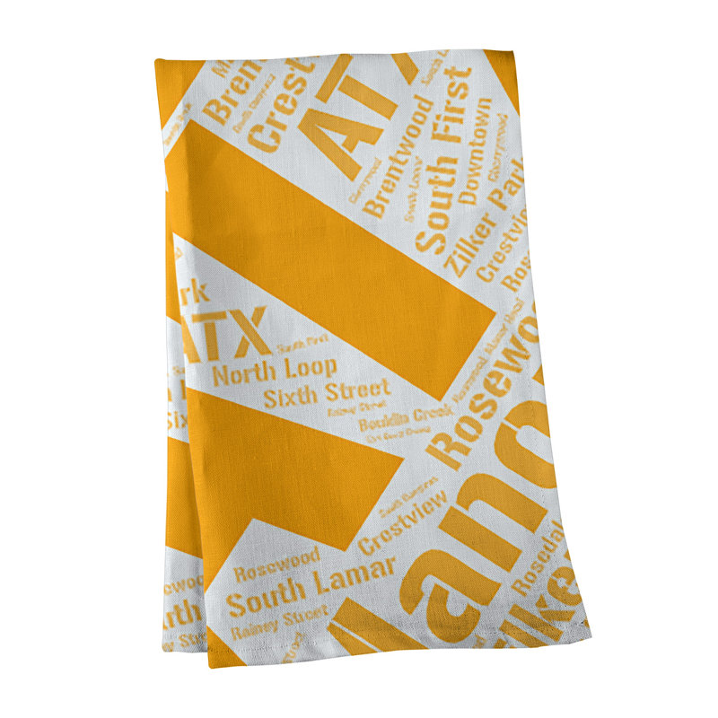 Cotton Tea Towel Kitchen Towel, Black, Austin